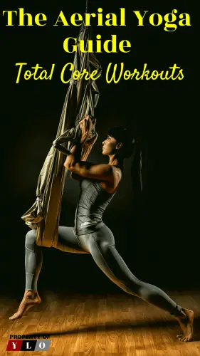 Girl practicing Aerial Yoga.