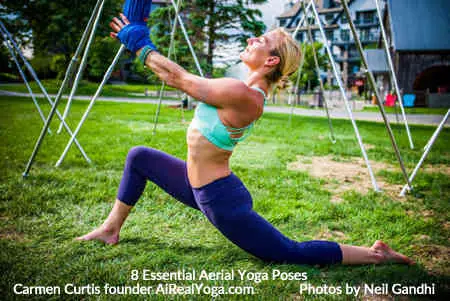 5. Low Lunge in Wrist Wrap - Aerial Yoga Is It Right For You