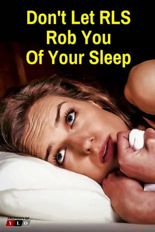 Woman awake in bed at night