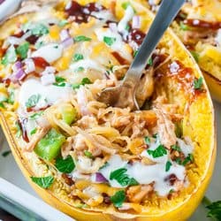 Low Carb Meal Plan - 1. BBQ Chicken Spaghetti Squash