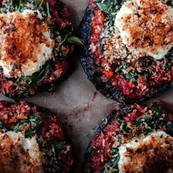 Low Carb Meal Plan - 10. Stuffed Portobello Mushrooms with Crispy Goat Cheese