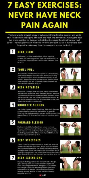 4 Yoga Poses That Eliminate Stiff Necks - 7 Bonus Exercises For Added Relief Infographic