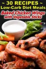 Baked Chicken Wings with Vegetable Sticks - Ketogenic