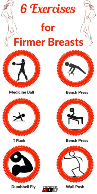 6 exercises for perfect breasts infographic.